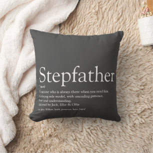 Coussin Cool moderne Grey Fun Stepfather Stepdad Citation