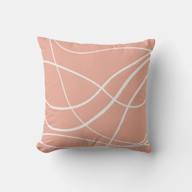 Coussin Cool Moderne Ligne Abstraite Art Dessin Pêche Muté (Recto)