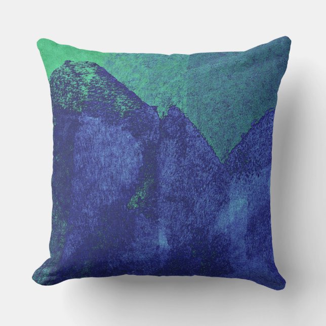 Coussin Cool moderne peinture bleu vert (Recto)