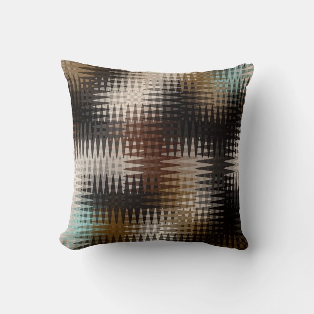 Coussin Cool Multicolore Wavy Zigzag Motif (Recto)