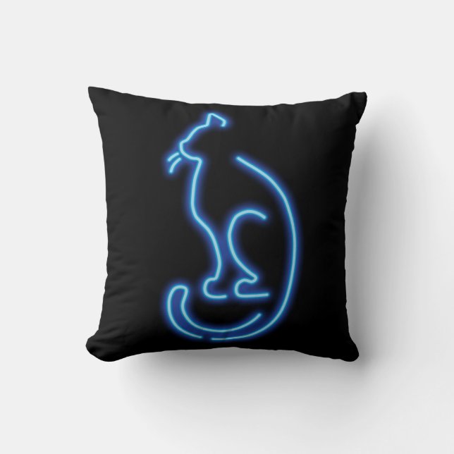 Coussin Cool Neon Cat (Recto)