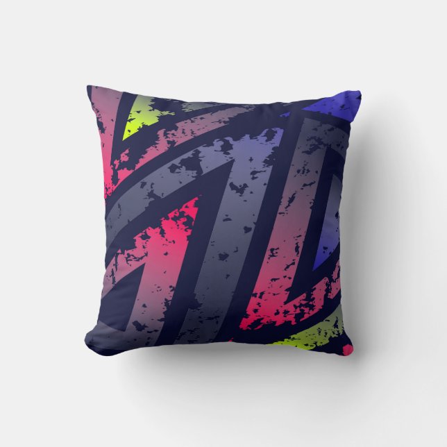 Coussin Cool Neon Triangles colorés Arrière - plan (Recto)