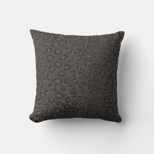 Coussin Cool noir gris cheetah imprimé monogramme