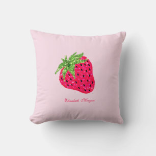 Coussin Cool Parties scintillant Fraise rose ouverture bou