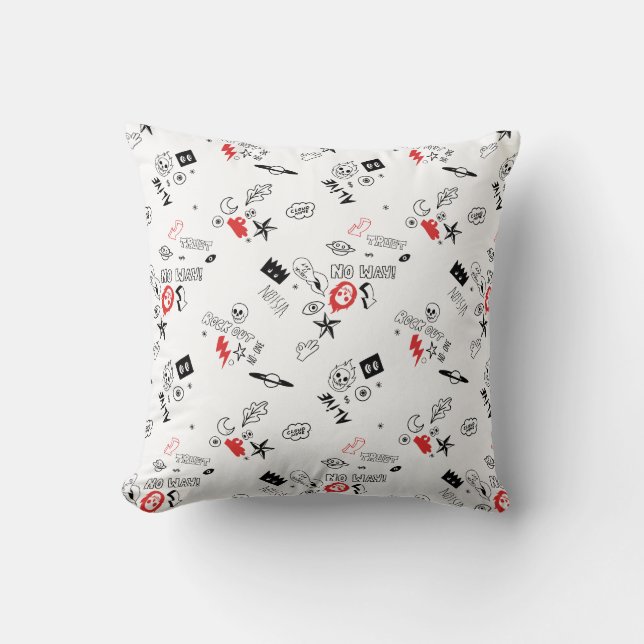 Coussin Cool Retro Punk Rock motif (Recto)