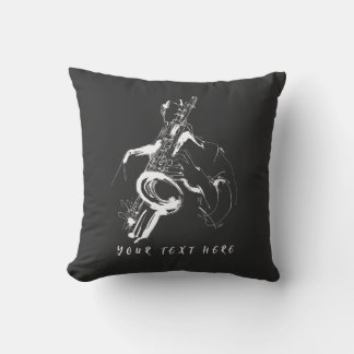 Coussin Cool Retro Saxophonist Custom Name (名入れ・カスタム対応)
