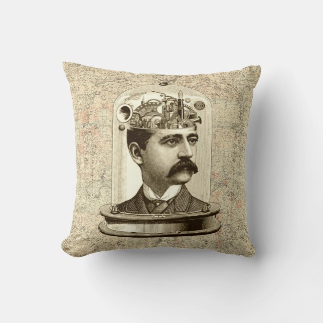 Coussin Cool Steampunk Cushion - réverbère de tête du cerv (Recto)