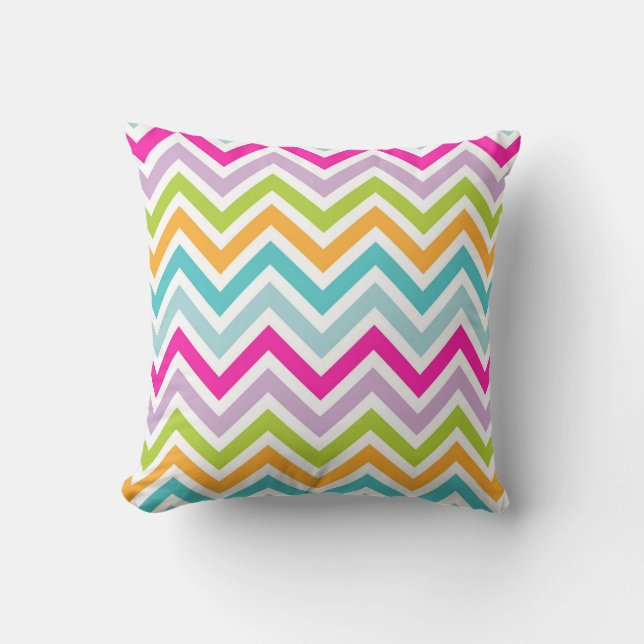 Coussin Cool super tendance couleurs vives chevron zigzag (Recto)
