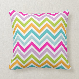 Coussin Cool super tendance couleurs vives chevron zigzag
