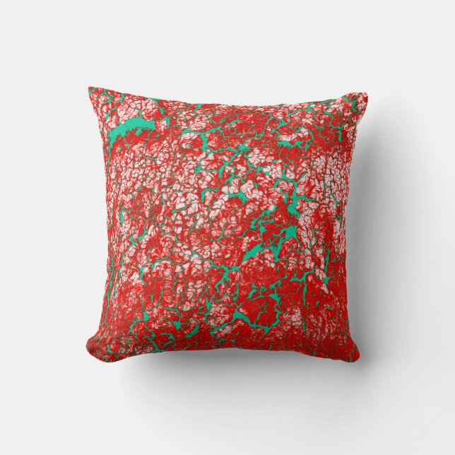 Coussin Cool unique rose rouge vert rouge Motif Abstrait (Recto)