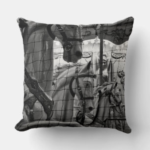 Coussin Cool, urbain, photo moderne de chevaux de carrouse