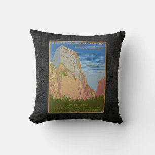 Coussin cool vintage Parc national du Sion Art de l'affich