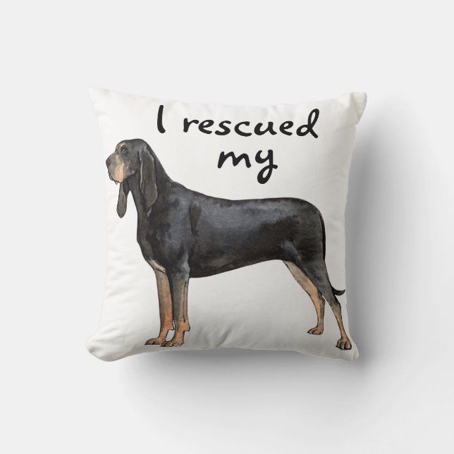Coussin Coonhound noir et bronzage de délivrance (Recto)