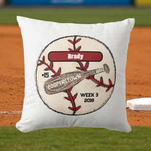 Coussin Cooperstown NY Baseball Fun Faits commémoratifs