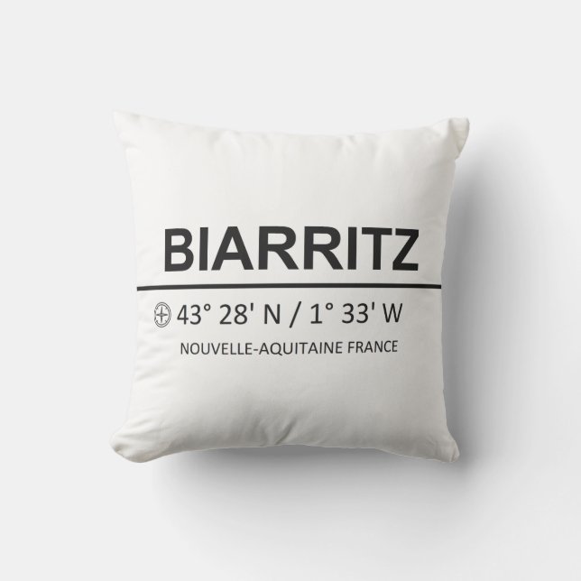 Coussin Coordonnées Biarritz - Coordonnées Biarritz (Recto)
