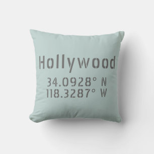 Coussin Coordonnées de latitude et de longitude d'Hollywoo