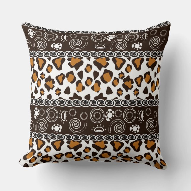 Coussin Copie africaine avec le motif de peau de guépard (Recto)