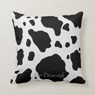 Coussin Copie animale de motif de vache noire et blanche