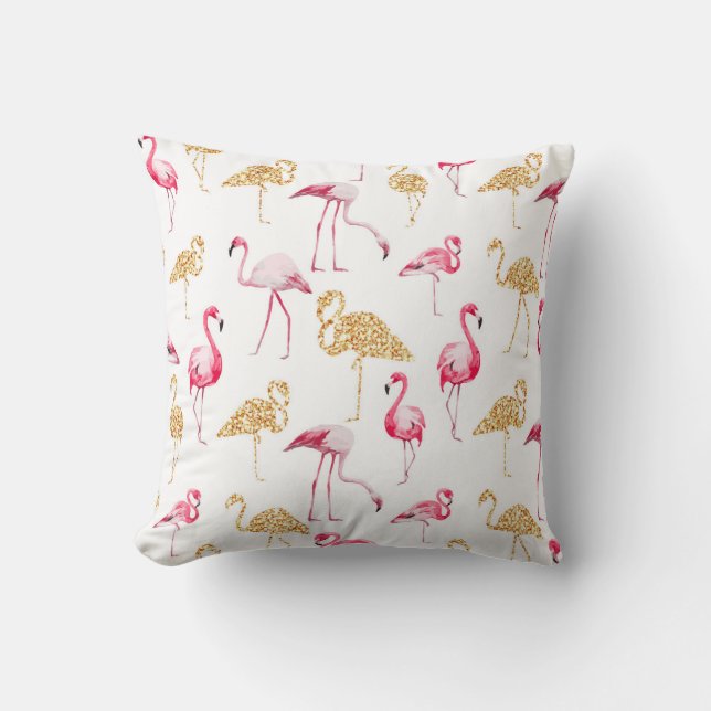 Coussin Copie blanche de Flamant rose (Recto)