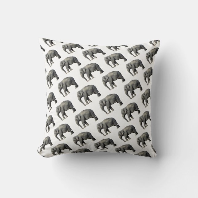 Coussin Copie blanche et grise d'éléphant (Recto)