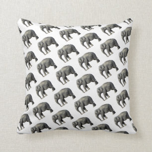 Coussin Copie blanche et grise d'éléphant