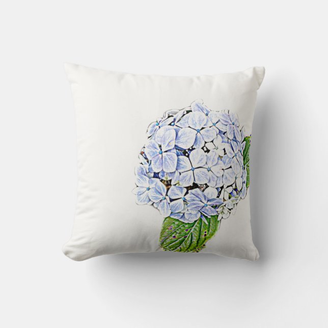 Coussin Copie bleue d'hortensia (Recto)