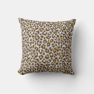 Coussin Copie brune colorée chic de guépard d'or