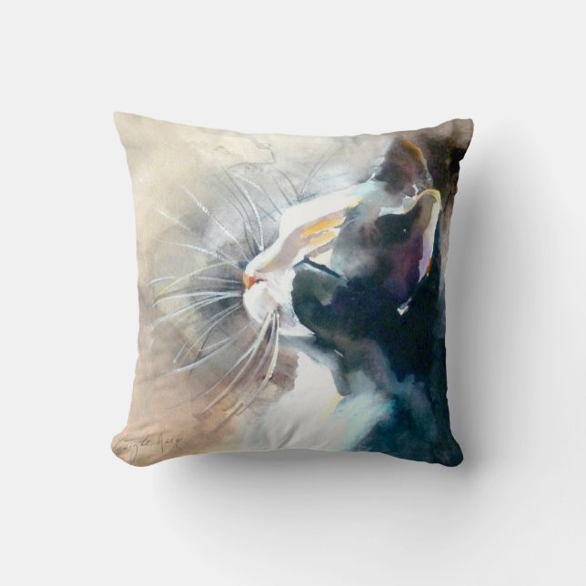 Coussin Copie de chat "faisant face à Sun" (Recto)