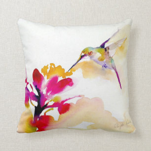 Coussin Copie de colibri "de Sip de coucher du soleil"