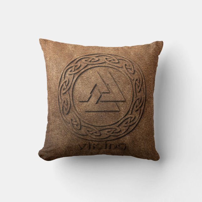 Coussin Copie de cuir de guerrier de Viking (Recto)