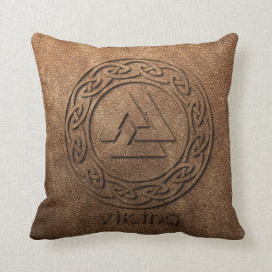 Coussin Copie de cuir de guerrier de Viking