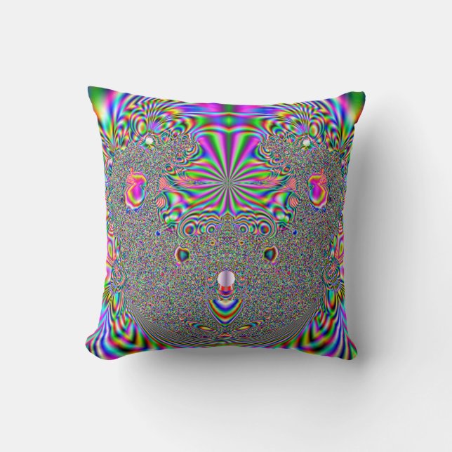 Coussin Copie de fractale d'ours de koala d'arc-en-ciel (Recto)