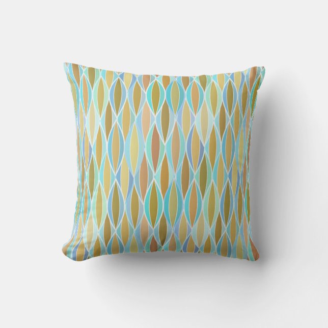 Coussin Copie de ruban de la moitié du siècle - bleus et (Recto)