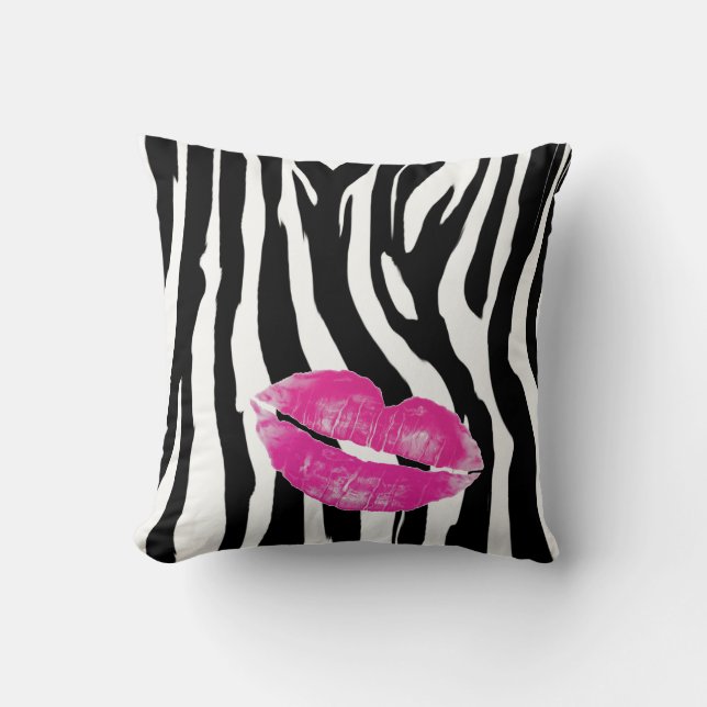 Coussin Copie de zèbre de lèvres de roses indien (Recto)