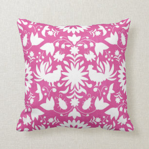 Coussin Copie d'Otomi, carreau rose et blanc lumineux de