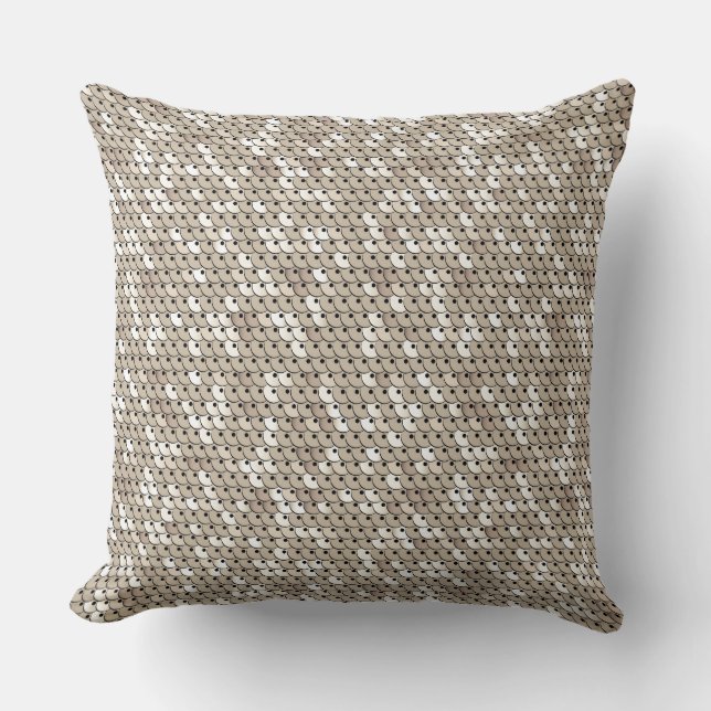 Coussin Copie graphique d'or blanc de paillettes chics de (Recto)