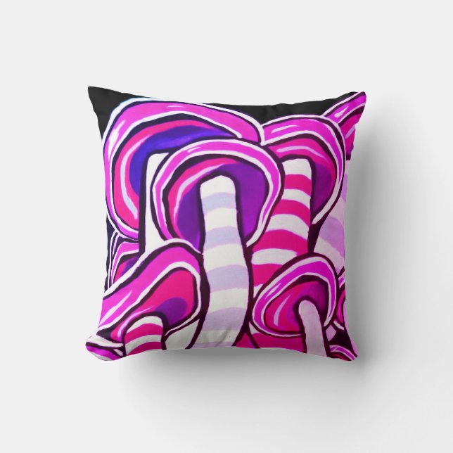Coussin Copie hippie de champignons psychédéliques Trippy (Recto)
