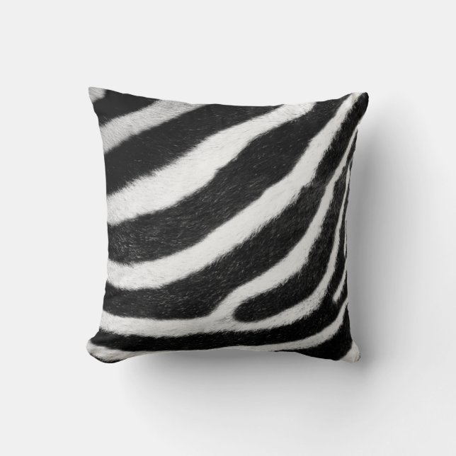 Coussin copie noire et blanche de zèbre de rayures de (Recto)
