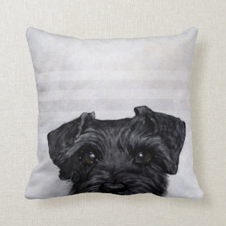 Coussin copie originale de peinture de schnauzer noir par