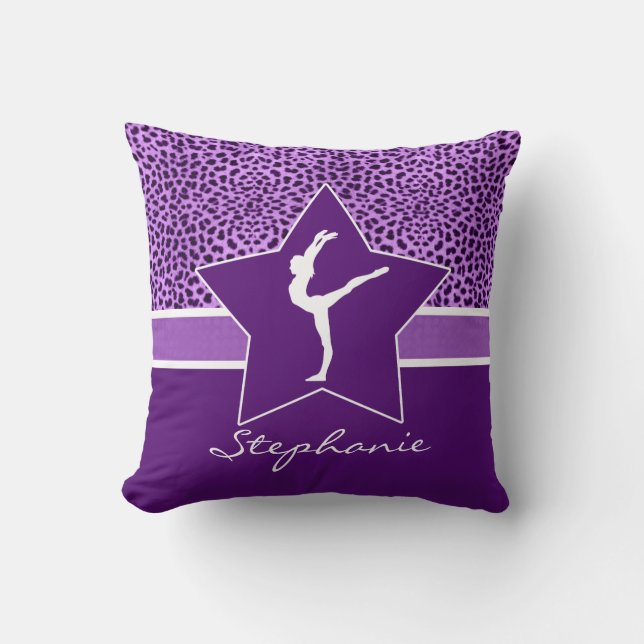 Coussin Copie pourpre de guépard de gymnastique avec le (Recto)