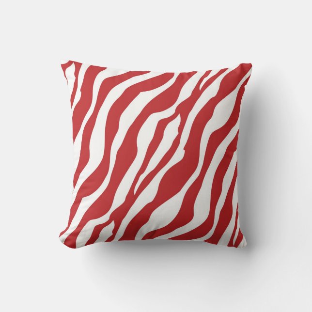 Coussin Copie rouge sauvage Girly de zèbre (Recto)