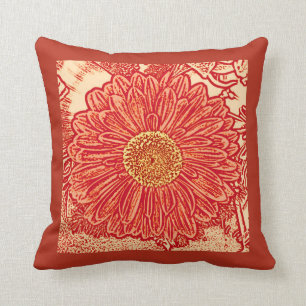 Coussin Copie, safran et profondément orange de bloc de