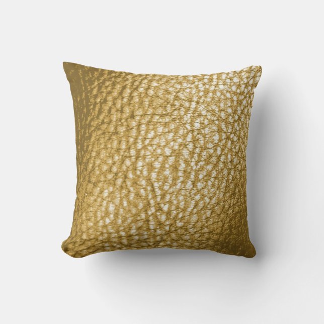 Coussin Copie-Solide en cuir métallique d'or léger de Faux (Recto)