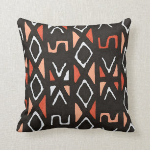 Coussin Copie tribale de Mudcloth d'Africain orange