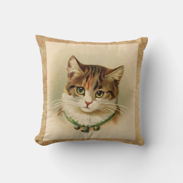 Coussin Copie vintage de chat tigré (Recto)