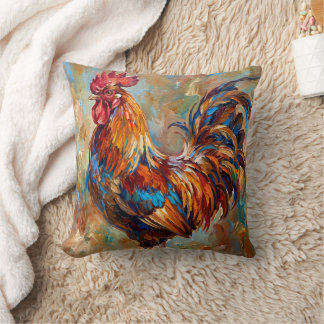 Coussin Coq Coloré