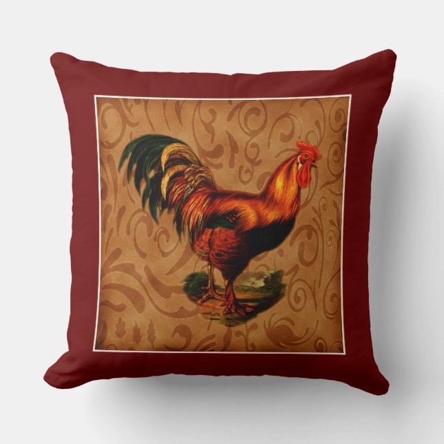 Coussin Coq de campagne beau et élégant (Recto)