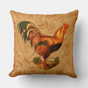 Coussin Coq de campagne rustique