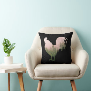 COUSSIN COQ DE LA NATURE STYLE FORET