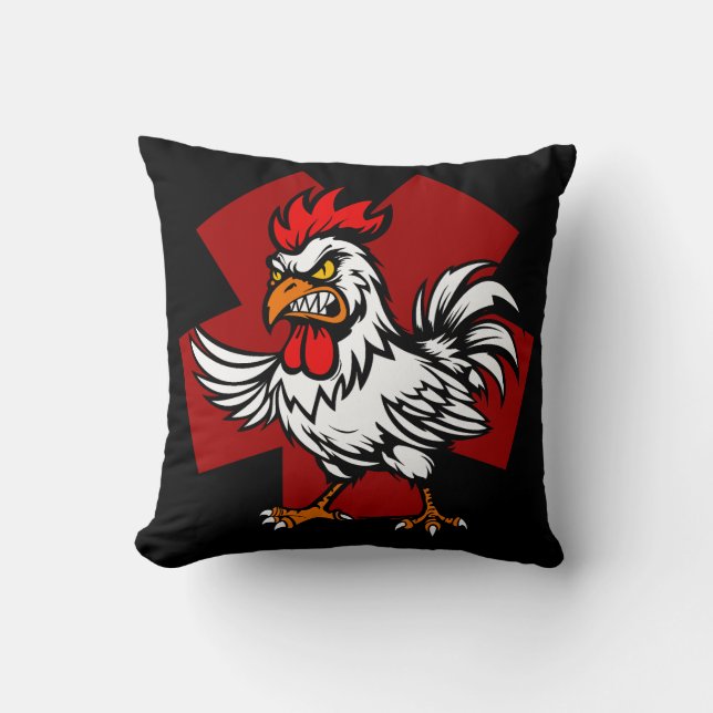 Coussin Coq en colère (Recto)